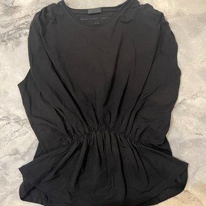 ATM Anthony Thomas Melillo black gathered cotton crewneck tank